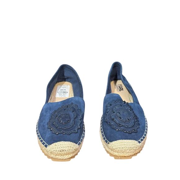 Karl Lagerfield Abby flat canvas shoe size 9.5B NWT - Picture 1 of 6